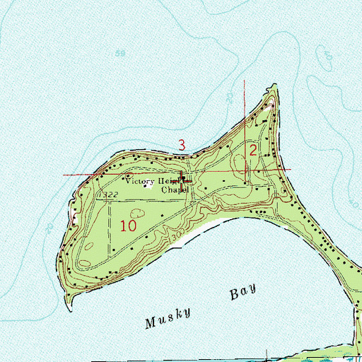 Topographic Map of Victory Heights Chapel, WI