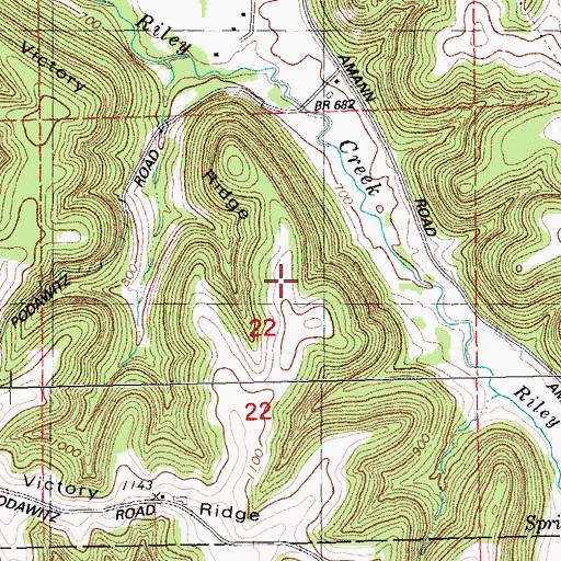 Topographic Map of Victory Ridge, WI