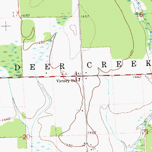 Topographic Map of Victory School, WI