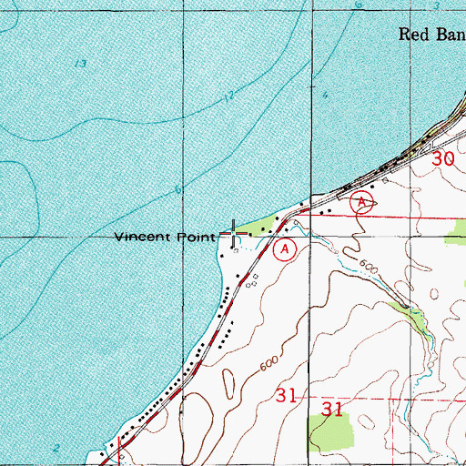 Topographic Map of Vincent Point, WI