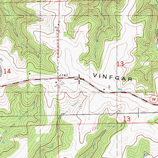 Topographic Map of Vinegar Ridge, WI