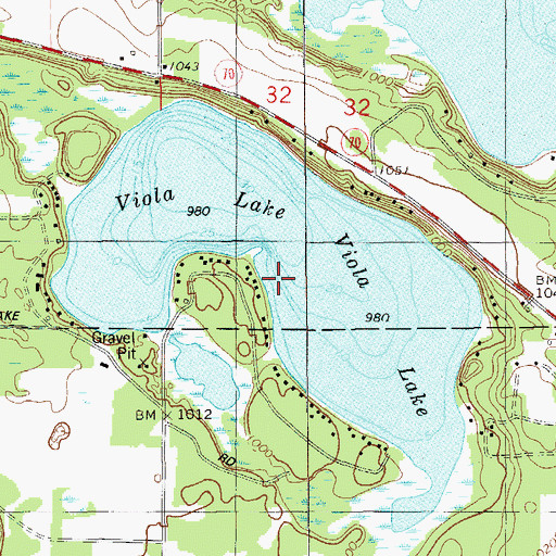 Topographic Map of Viola Lake, WI