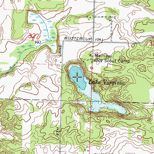 Topographic Map of Lake Virginia, WI