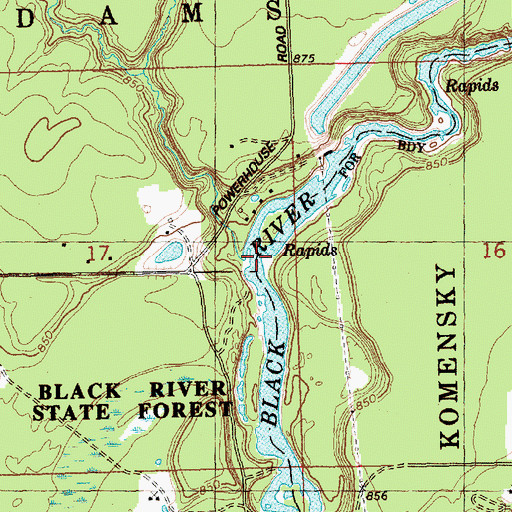 Topographic Map of Vismal Creek, WI