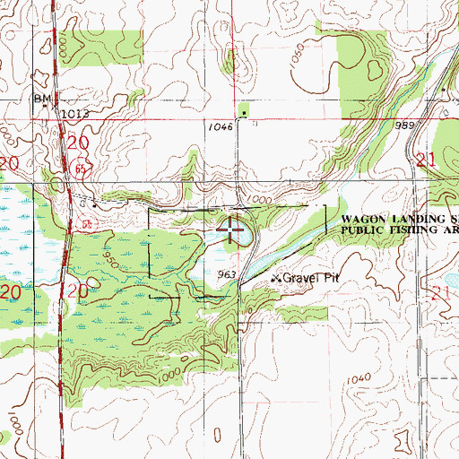 Topographic Map of Wagon Landing Springs State Public Fishing Area, WI