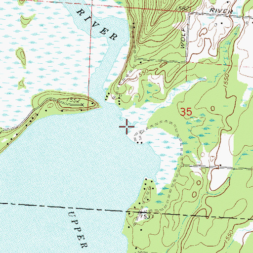 Topographic Map of Walczak Creek, WI