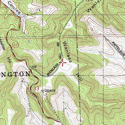 Topographic Map of Waldness Hill, WI