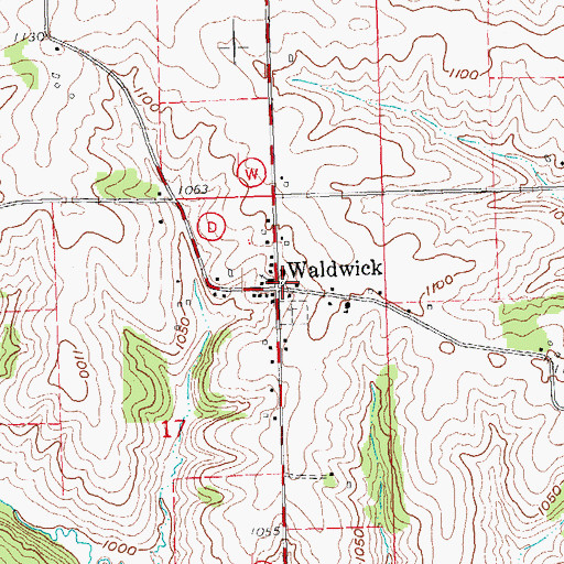 Topographic Map of Waldwick, WI