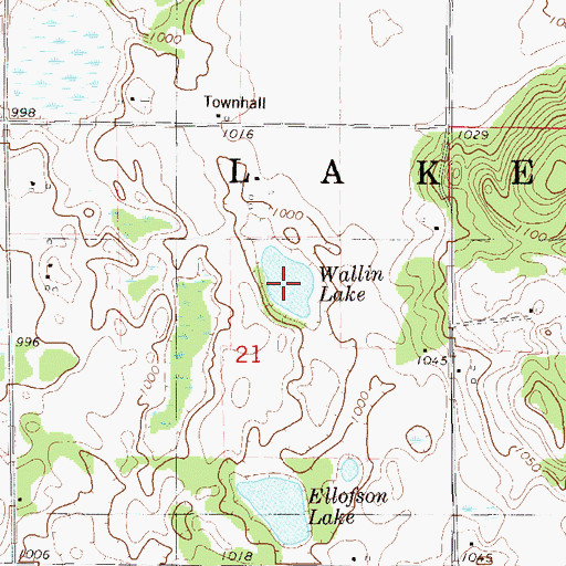 Topographic Map of Wallin Lake, WI