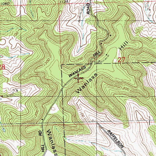 Topographic Map of Wanless Hill, WI
