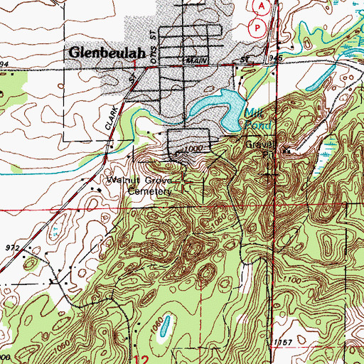 Topographic Map of Walnut Grove Cemetery, WI