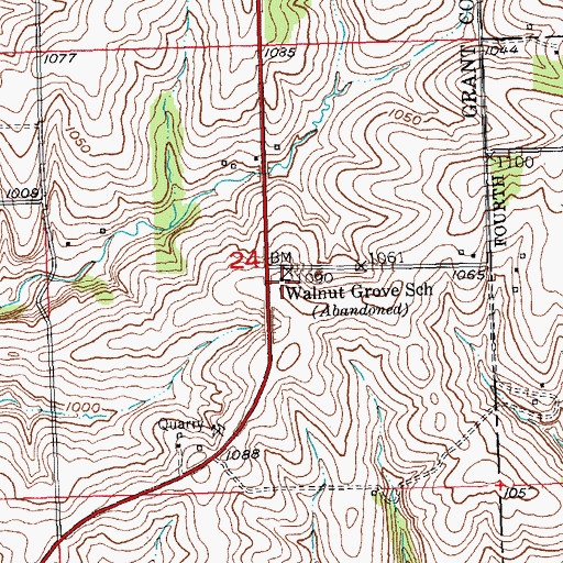 Topographic Map of Walnut Grove School, WI