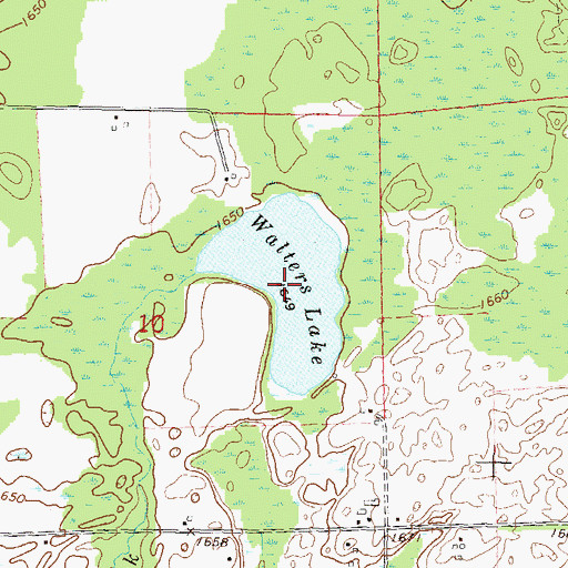 Topographic Map of Walters Lake, WI