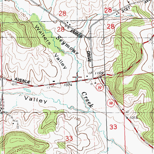 Topographic Map of Walters Valley, WI