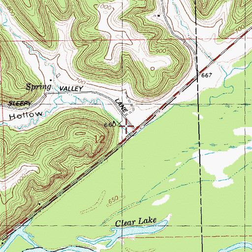 Topographic Map of Wannamaker Hollow, WI