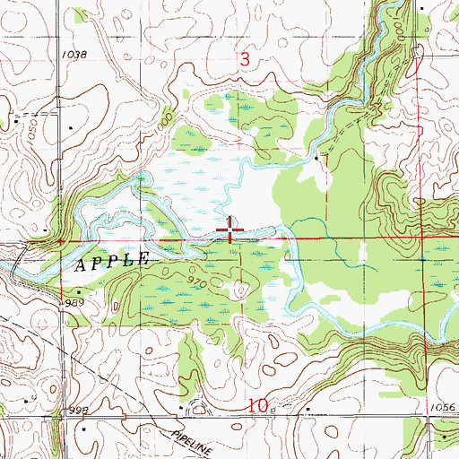 Topographic Map of Wapogasset Branch, WI