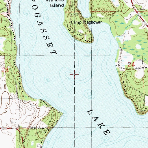 Topographic Map of Wapogasset Lake, WI