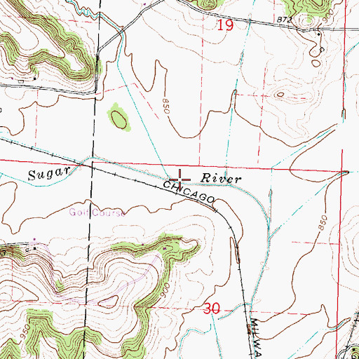 Topographic Map of Ward Creek, WI