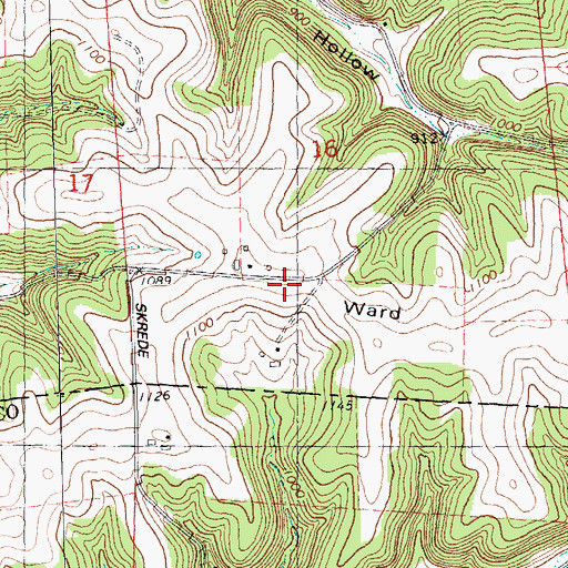 Topographic Map of Ward Ridge, WI