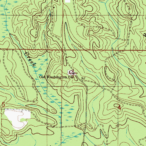 Topographic Map of Old Washington Church, AL