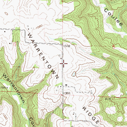 Topographic Map of Warrentown Ridge, WI