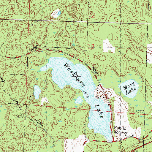 Topographic Map of Washburn Lake, WI