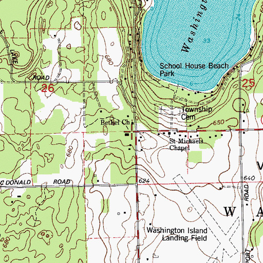 Topographic Map of Washington, WI