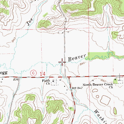 Topographic Map of Washington Coulee Creek, WI