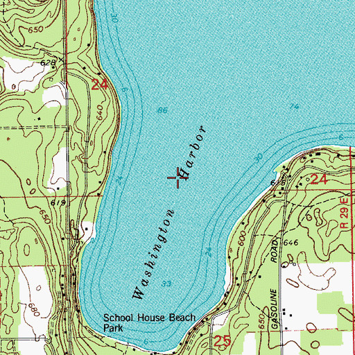 Topographic Map of Washington Harbor, WI