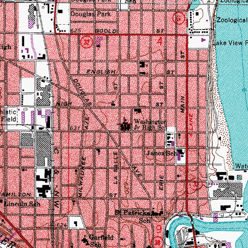 Topographic Map of Parent Child Oriented Classroom School, WI