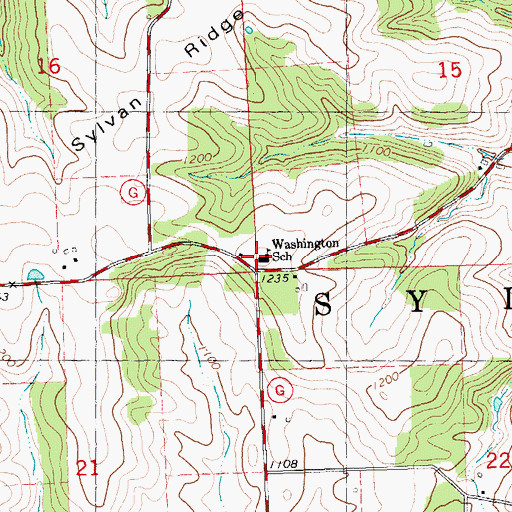 Topographic Map of Washington Elementary School, WI