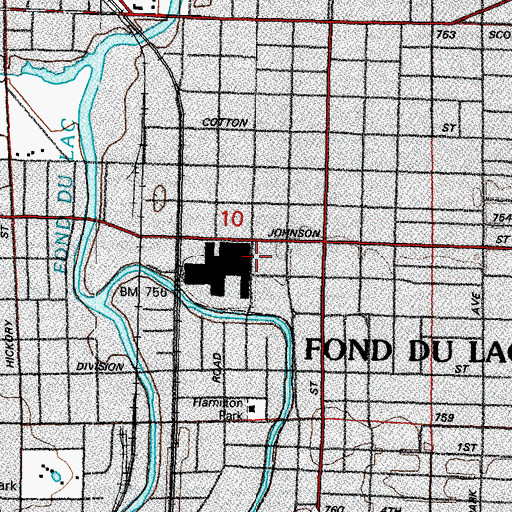 Topographic Map of Washington School, WI