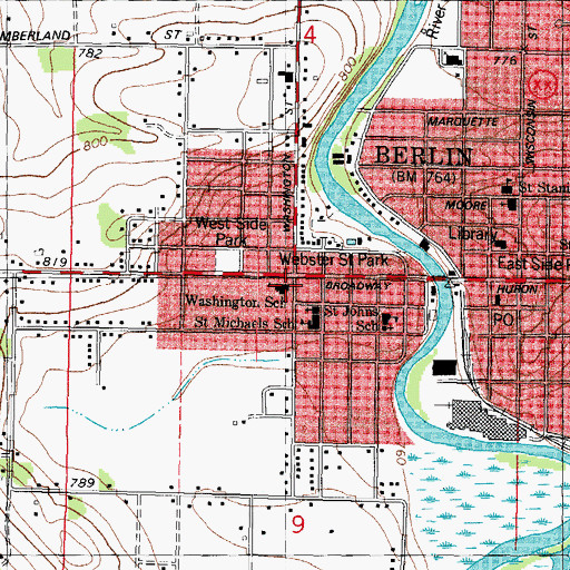 Topographic Map of Washington Elementary School, WI