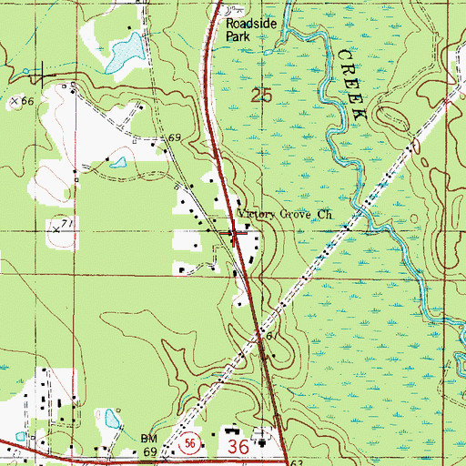 Topographic Map of Victory Grove Jesus Name Church, AL