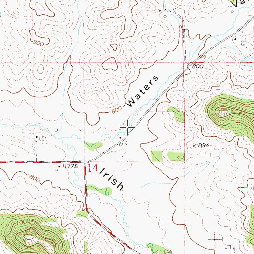 Topographic Map of Waters Valley, WI