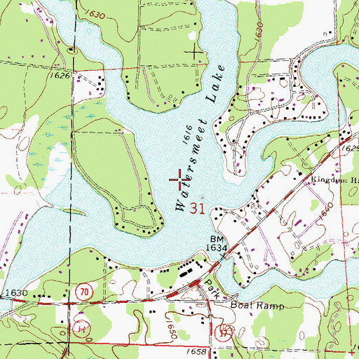Topographic Map of Watersmeet Lake, WI
