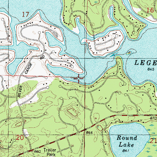 Topographic Map of Legend Lake, WI