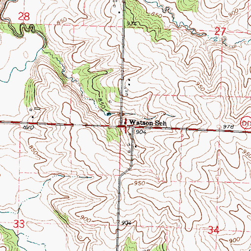 Topographic Map of Watson School, WI