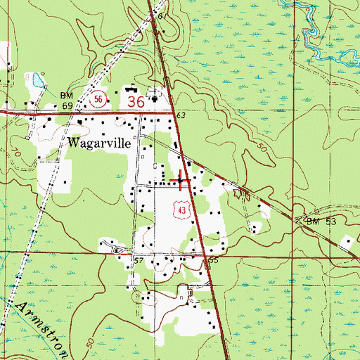 Topographic Map of Wagarville Holiness Church, AL
