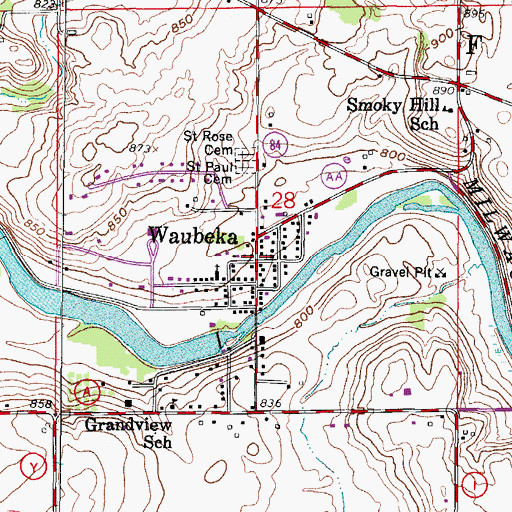 Topographic Map of Waubeka, WI