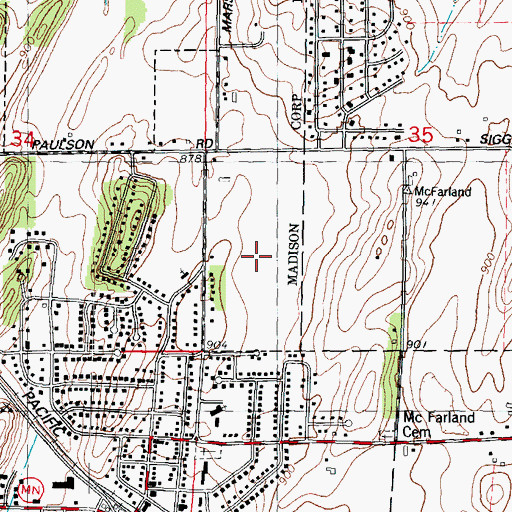 Topographic Map of Waubesa Intermediate School, WI