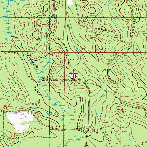 Topographic Map of Washington Cemetery, AL
