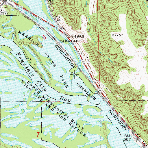 Topographic Map of Waumandee Creek, WI