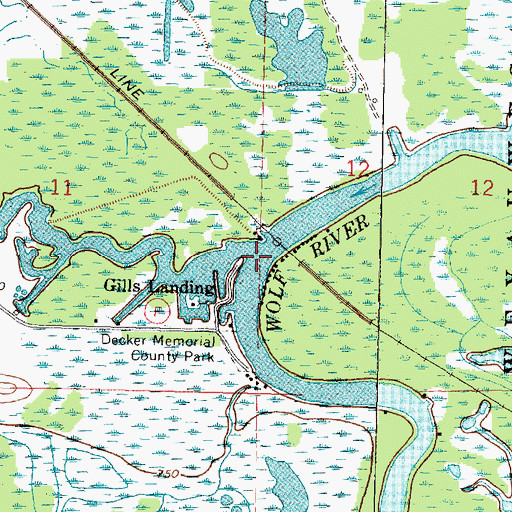 Topographic Map of Waupaca River, WI