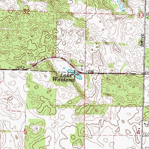 Topographic Map of Lake Wautoma, WI