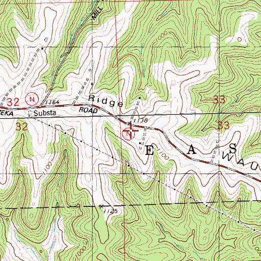 Topographic Map of Wauzeka Ridge, WI