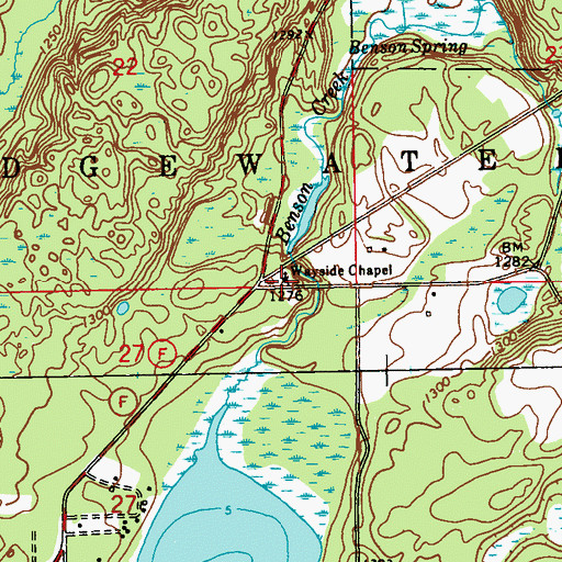 Topographic Map of Wayside Chapel, WI