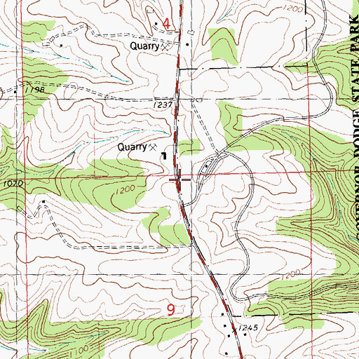 Topographic Map of Wayside School, WI