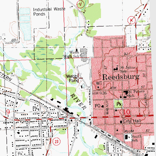 Topographic Map of Webb Park, WI