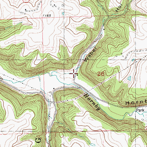 Topographic Map of Weber Hollow, WI